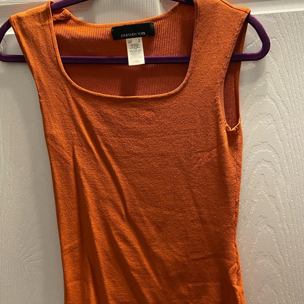 Jones New York Vibrant Orange Tank Top